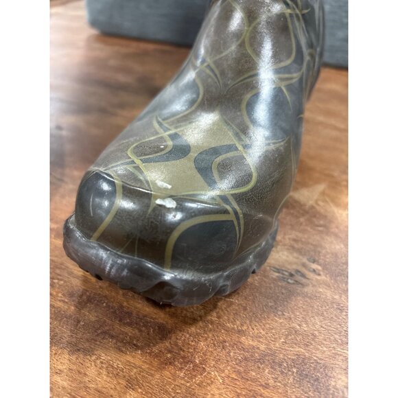 Bogs Womens Waterproof Printed Rain Boots Size 7 Green/Brown With Pattern - Picture 6 of 10